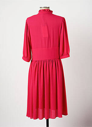 Robe mi-longue manches 3/4 manches 3/4 rose TWISTER femme