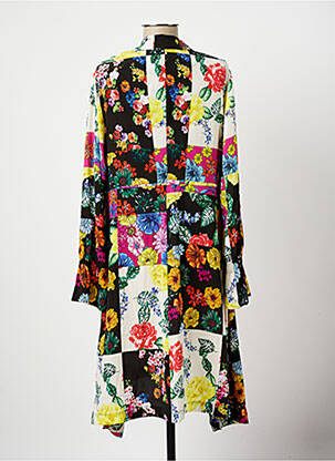 Robe mi-longue imprimé fleurs manches longues noir TUZZI femme