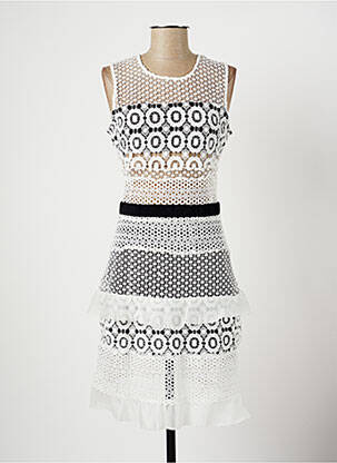 Robe mi-longue sans manche sans manche blanc LESLIE femme