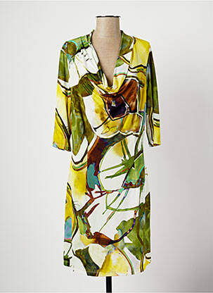 Robe mi-longue manches 3/4 manches 3/4 vert ELEONORA AMADEI femme