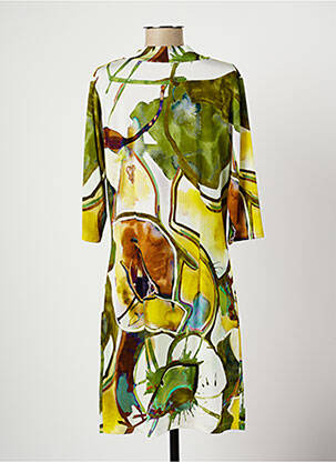 Robe mi-longue manches 3/4 manches 3/4 vert ELEONORA AMADEI femme