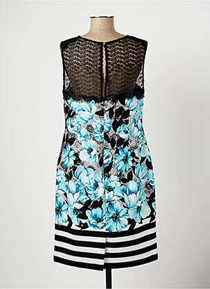 Robe mi-longue imprimé fleurs sans manche bleu MICHAELA LOUISA femme