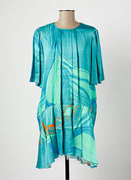 Robe mi-longue imprimé fantaisie manches courtes bleu TWISTER femme