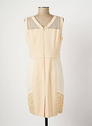 Robe mi-longue sans manche sans manche beige LESLIE femme