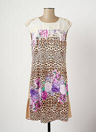 Robe mi-longue sans manche sans manche beige LESLIE femme