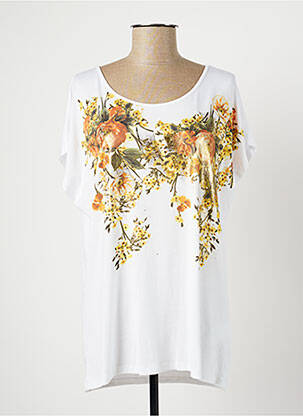 T-shirt coupe droite manches courtes blanc ELEONORA AMADEI femme