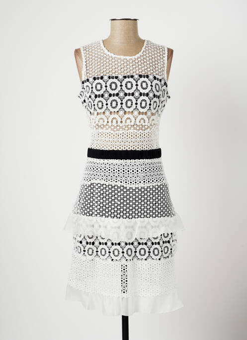 Robe mi-longue sans manche sans manche blanc LESLIE femme