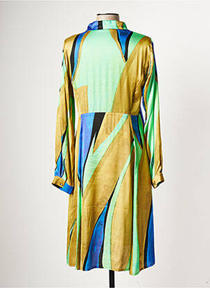 Robe mi-longue imprimé fantaisie manches longues bleu TWISTER femme