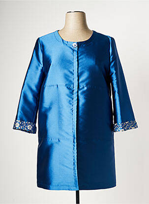 Veste casual col rond bleu ELEONORA AMADEI femme