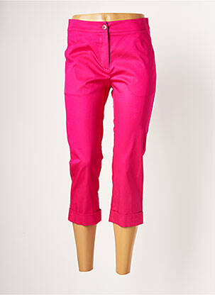 Pantacourt stretch taille normale rose ELEONORA AMADEI femme