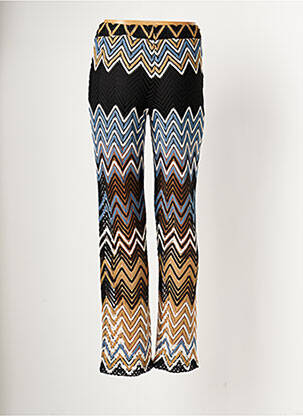 Pantalon droit stretch taille normale bleu K-DESIGN femme