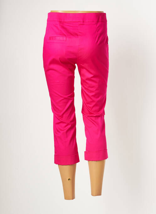 Pantacourt stretch taille normale rose ELEONORA AMADEI femme
