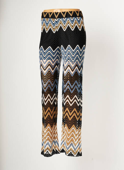 Pantalon droit stretch taille normale bleu K-DESIGN femme