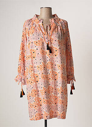 Robe courte orange STORIATIPIC pour femme