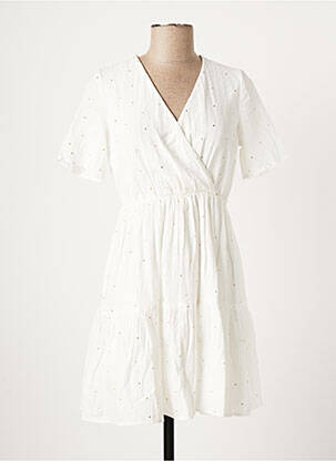 Robe courte blanc PIECES pour femme