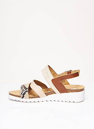 Sandales/nu pieds tissage satiné talon de 4 à 6cm beige REQINS femme