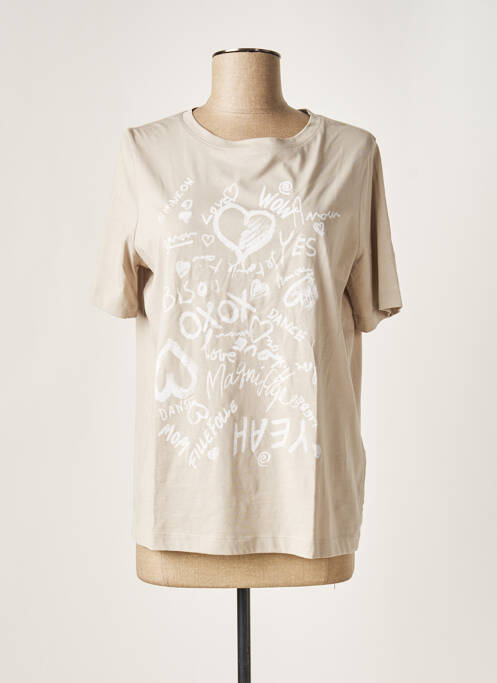 T-shirt beige LUISA CERANO pour femme