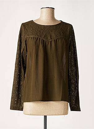Blouse col rond manches longues vert MOLLY BRACKEN femme
