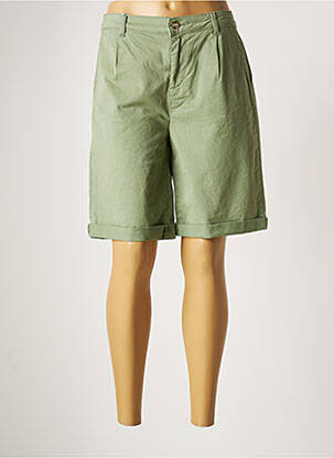 Bermuda tissage popeline taille normale vert FRACOMINA femme