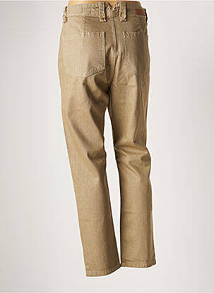 Pantalon droit fermeture zippée sous rabat boutonné taille normale beige HOPPY femme