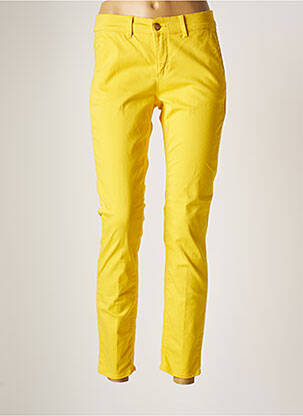 Pantalon 7/8 stretch taille normale jaune HOPPY femme