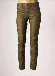 Pantalon chino fermeture zippée sous rabat boutonné taille normale vert HOPPY femme