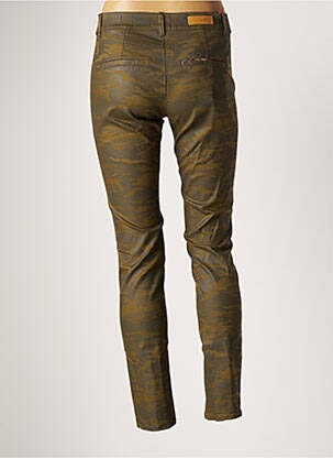 Pantalon chino fermeture zippée sous rabat boutonné taille normale vert HOPPY femme