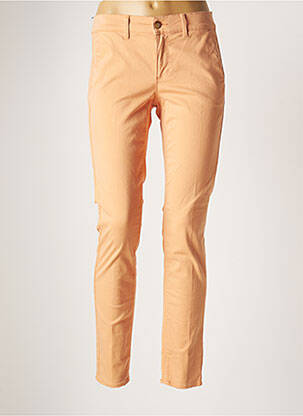 Pantalon chino tissage popeline taille normale orange HOPPY femme