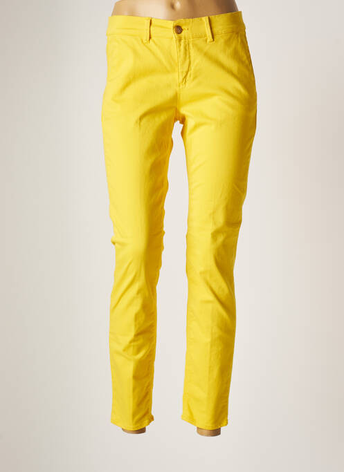 Pantalon 7/8 stretch taille normale jaune HOPPY femme