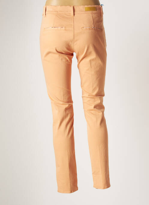 Pantalon chino tissage popeline taille normale orange HOPPY femme