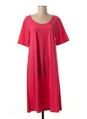 Robe mi-longue manches courtes manches courtes rose G!OZE femme