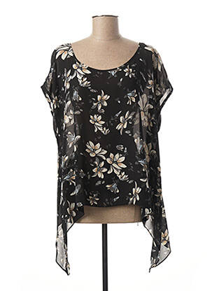 Tunique manches courtes tissage crêpe noir PAUL BRIAL femme