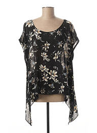Tunique manches courtes tissage crêpe noir PAUL BRIAL femme