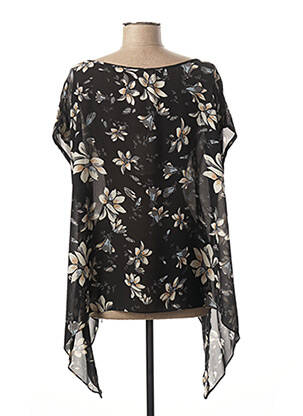 Tunique manches courtes tissage crêpe noir PAUL BRIAL femme