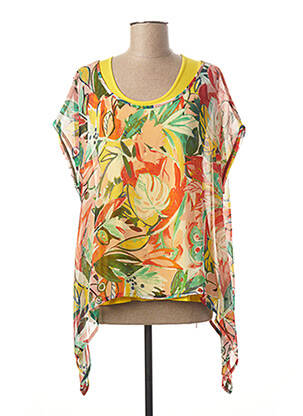 Tunique manches courtes légère et transparente jaune PAUL BRIAL femme
