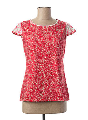 T-shirt stretch manches courtes rouge PAUL BRIAL femme