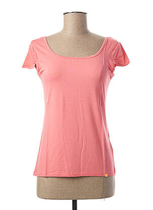 T-shirt stretch manches courtes rose PAUL BRIAL femme
