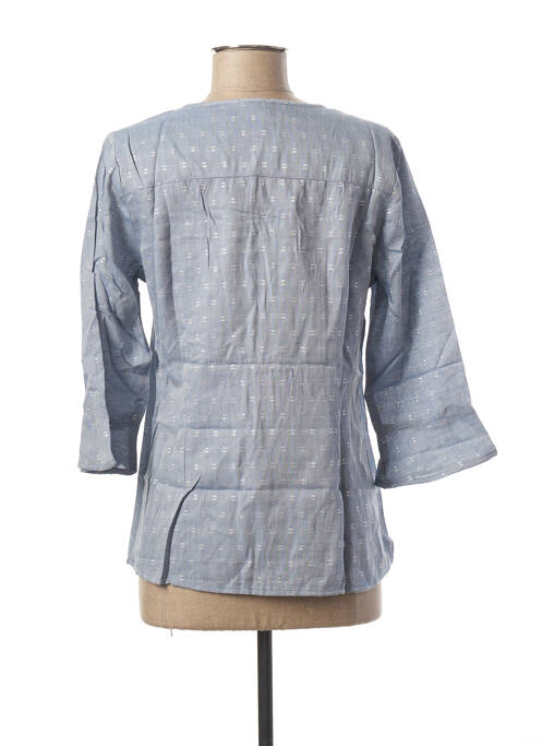 Blouse col rond manches 3/4 bleu PAUL BRIAL femme