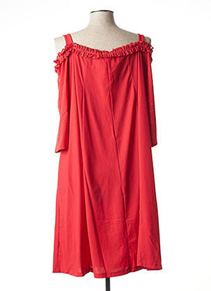 Robe mi-longue manches courtes manches courtes rouge G!OZE femme