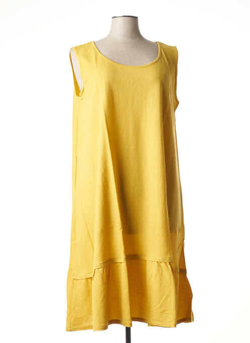 Robe mi-longue sans manche sans manche jaune G!OZE femme