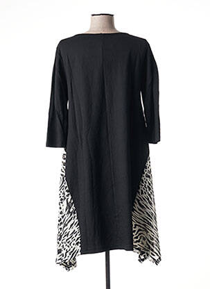 Robe mi-longue manches 3/4 manches 3/4 noir G!OZE femme