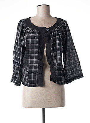 Veste casual col rond noir G!OZE femme