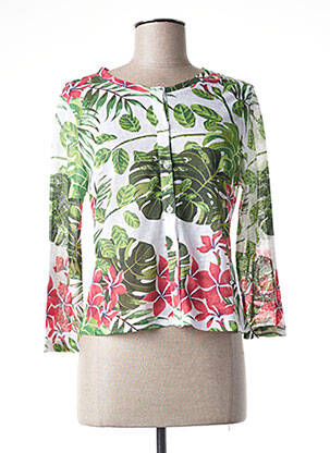 Gilet manches longues col rond vert PAUL BRIAL femme