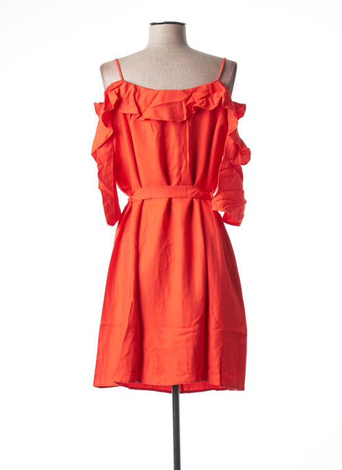 Robe mi-longue manches courtes manches courtes rouge PAUL BRIAL femme