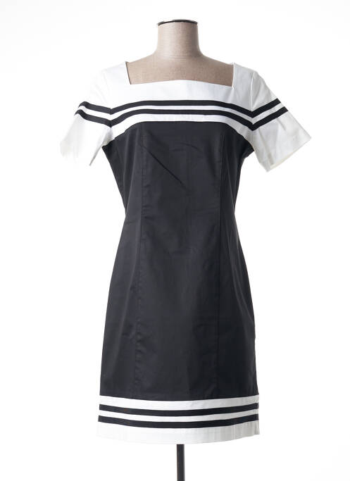 Robe courte fermeture zippée au dos manches courtes noir PAUL BRIAL femme