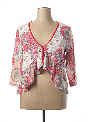 Gilet manches longues rouge G!OZE pour femme