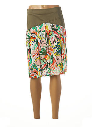 Jupe mi-longue fermeture zip latéral vert PAUL BRIAL femme