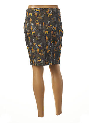 Jupe courte fermeture zippée au dos vert PAUL BRIAL femme