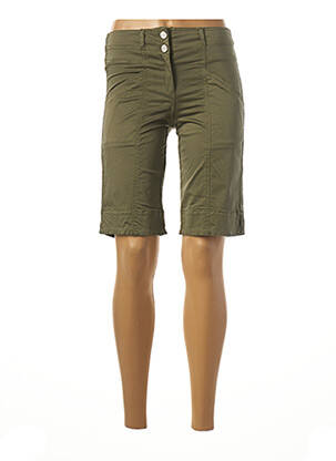 Bermuda coupe droite taille normale vert PAUL BRIAL femme