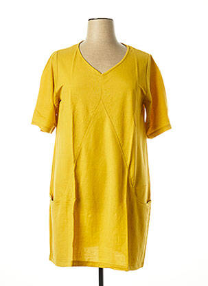 Tunique manches courtes col v jaune G!OZE femme